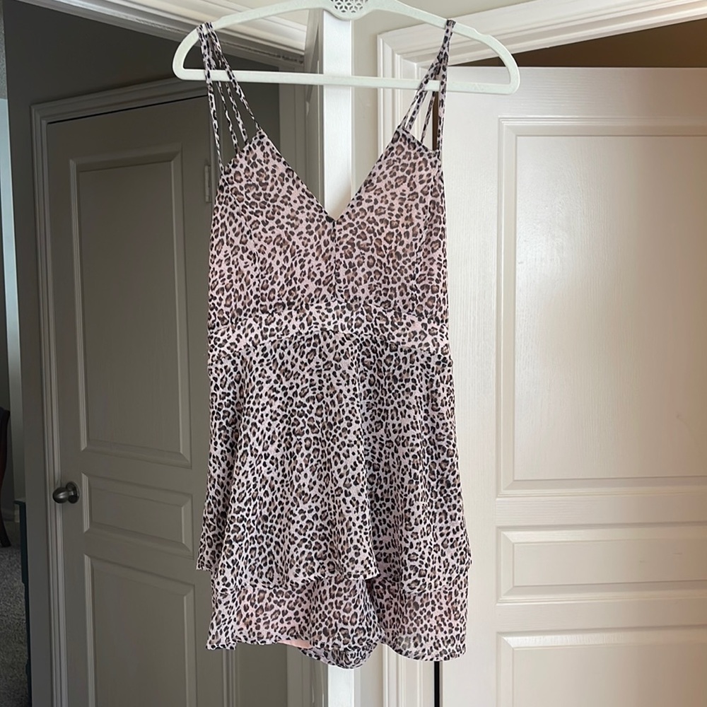Pink Leopard Print Romper